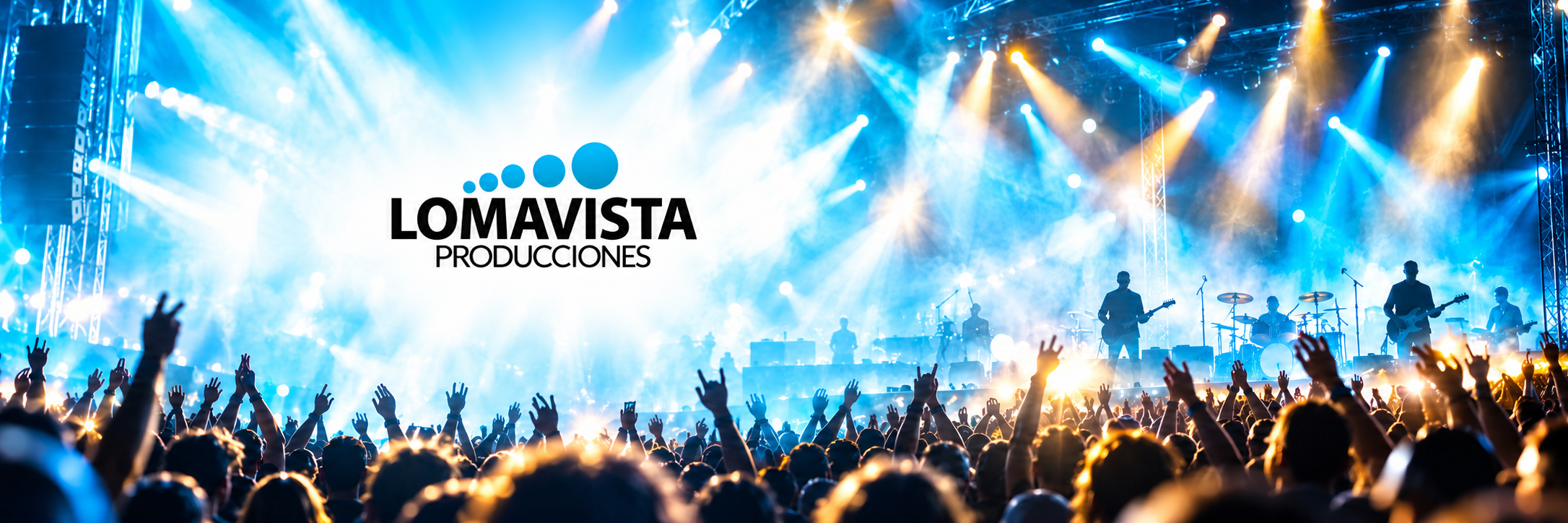 Loma Vista Producciones, con escenario de recital, luces y público
